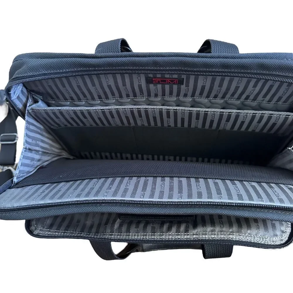 Tumi ~ Black Alpha Gen 4 Ballistic Nylon Slim Laptop Briefcase ~ Style 26011D4
